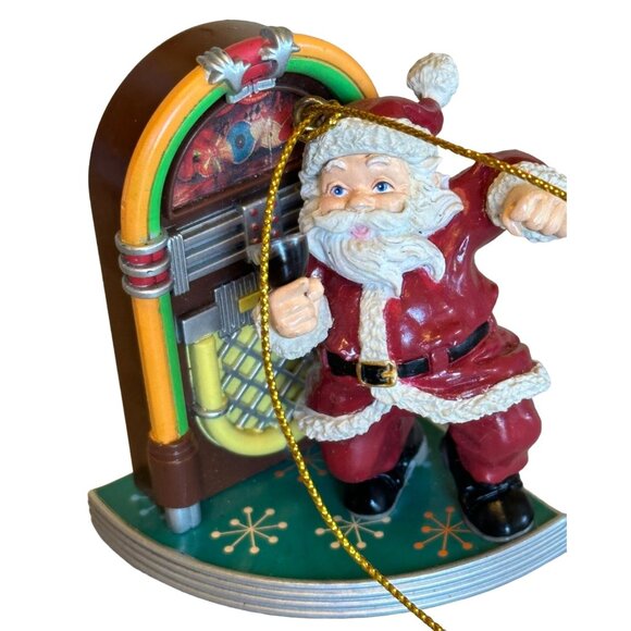 Santa Claus w/Juke Box Plastic Christmas Tree Ornament Multicolored - Picture 5 of 11